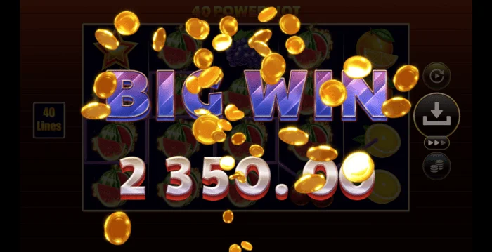 Grande Vitória em 40 Power Hot Coin Boost